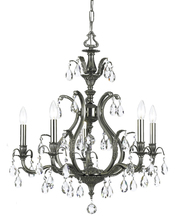 Crystorama 5565-PW-CL-SAQ - Dawson 5 Light Spectra Crystal Pewter Chandelier