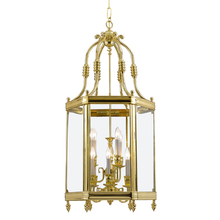 Crystorama 949-PB - 9 Light Polished Brass Historical Lantern