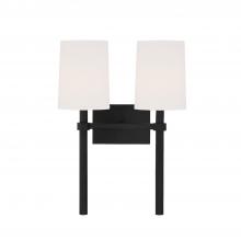 Crystorama BRO-452-BF - Bromley 2 Light Black Forged Sconce