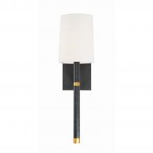 Crystorama WES-9901-BK-GA - Weston 1 Light Black + Antique Gold Sconce