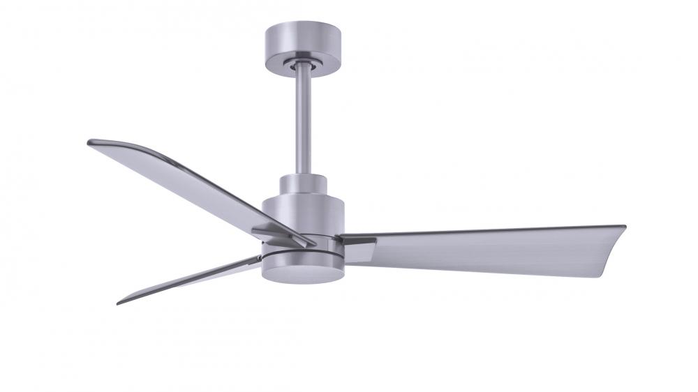 Alessandra 3-blade transitional ceiling fan in brushed nickel finish with brushed nickel blades. O