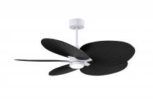 Matthews Fan Company AKTPLK-MWH-BK - Alessandra Tropical 5-blade ceiling fan in Matte White and Matte Black blades.