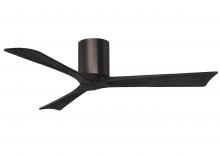  IR3H-BB-BK-52 - Irene-3H three-blade flush mount paddle fan in Brushed Bronze finish with 52” solid matte black