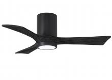  IR3HLK-BK-BK-42 - Irene-3HLK three-blade flush mount paddle fan in Matte Black finish with 42” solid matte black w