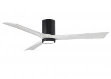 Matthews Fan Company IR3HLK-BK-MWH-60 - Irene-3HLK three-blade flush mount paddle fan in Matte Black finish with 60” solid matte white w