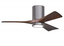 Matthews Fan Company IR3HLK-BP-WA-42 - Irene-3HLK three-blade flush mount paddle fan in Brushed Pewter finish with 42” solid walnut ton