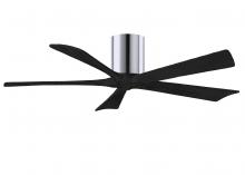 Matthews Fan Company IR5H-CR-BK-52 - Irene-5H five-blade flush mount paddle fan in Polished Chrome finish with 52” solid matte black