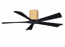  IR5H-LM-BK-52 - Irene-5H three-blade flush mount paddle fan in Light Maple finish with 52” Matte Black tone blad