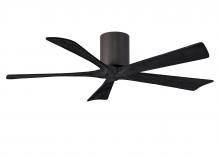 Matthews Fan Company IR5H-TB-BK-52 - Irene-5H five-blade flush mount paddle fan in Textured Bronze finish with 52” solid matte black