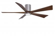  IR5HLK-BP-WA-60 - IR5HLK five-blade flush mount paddle fan in Brushed Pewter finish with 60” Solid Walnut blades a