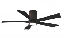  IR5HLK-TB-BK-52 - IR5HLK five-blade flush mount paddle fan in Textured Bronze finish with 52” solid matte black wo