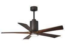 Matthews Fan Company PA5-TB-WA-52 - Patricia-5 five-blade ceiling fan in Textured Bronze finish with 52” solid walnut tone blades an