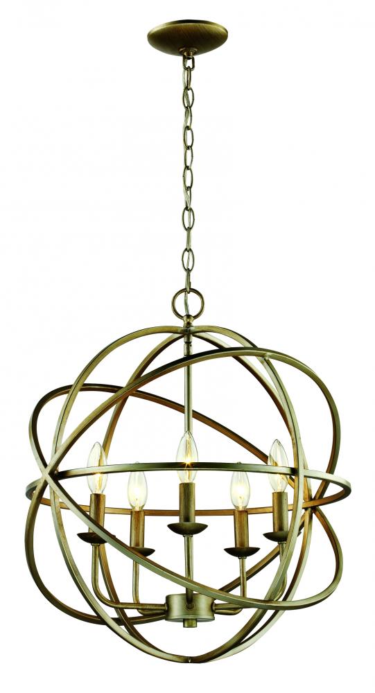 5LT CHANDELIER-MULTI RING ORB-