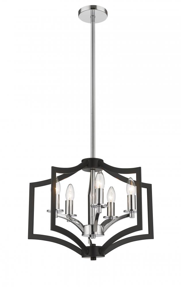 Single Pendant Lighting  Black & Chrome