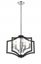 Bethel International YS6904-5P-BK-CH - Single Pendant Lighting  Black & Chrome