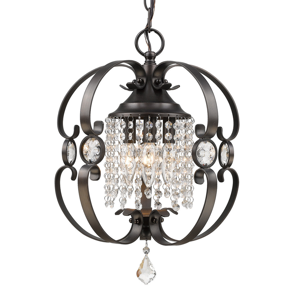 Ella Mini Chandelier in Etruscan Bronze