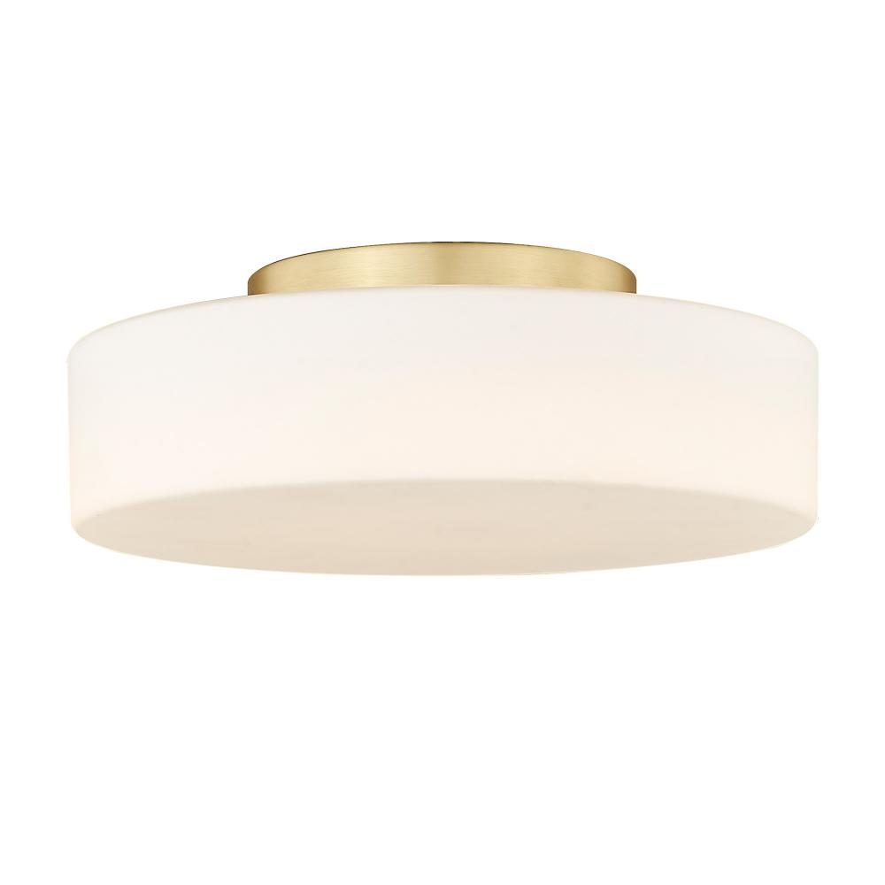 Toli BCB Flush Mount in Brushed Champagne Bronze with Opal Glass Shade