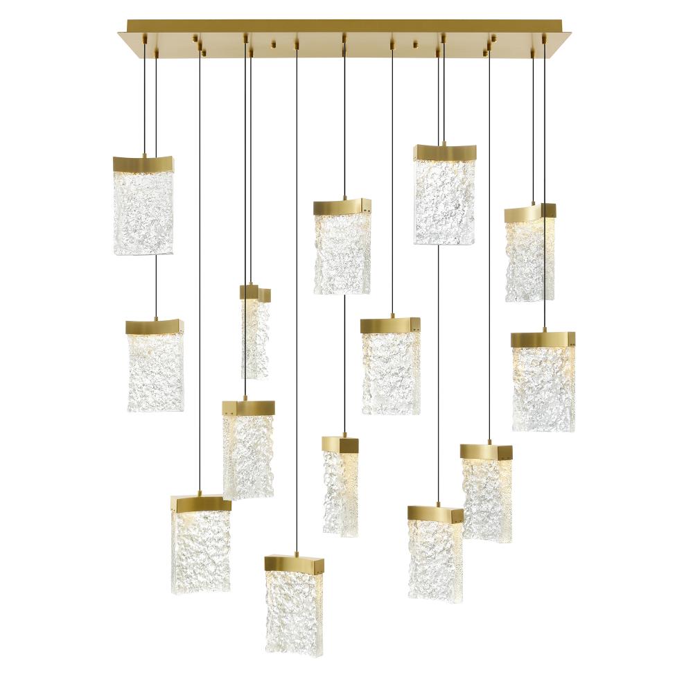 Lava Integrated LED Brass Chandelier