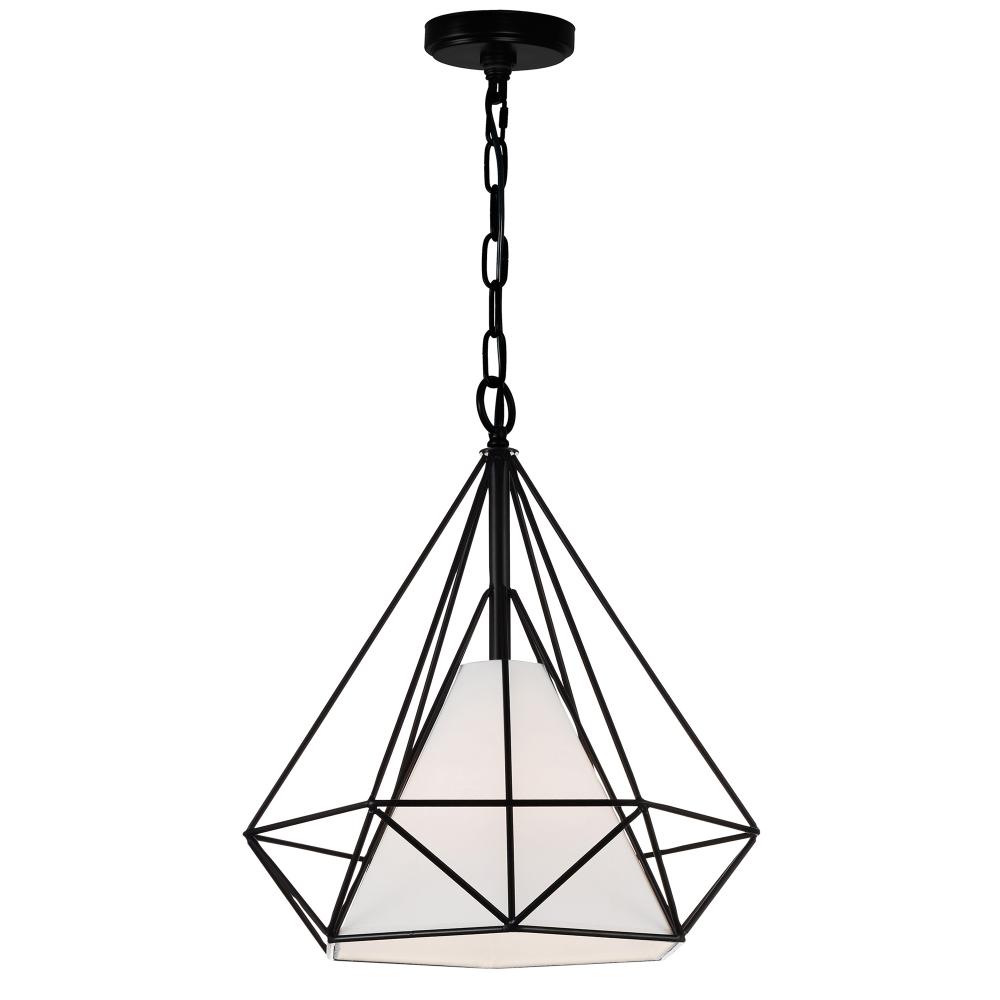 Diamond 1 Light Down Pendant With Black Finish