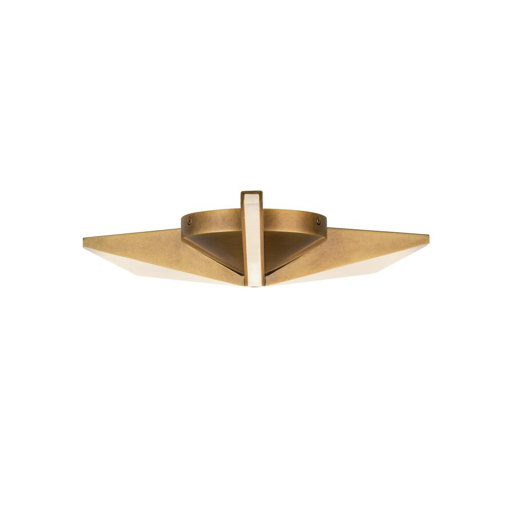 Tachi 15-in Vintage Brass LED Flush Mount