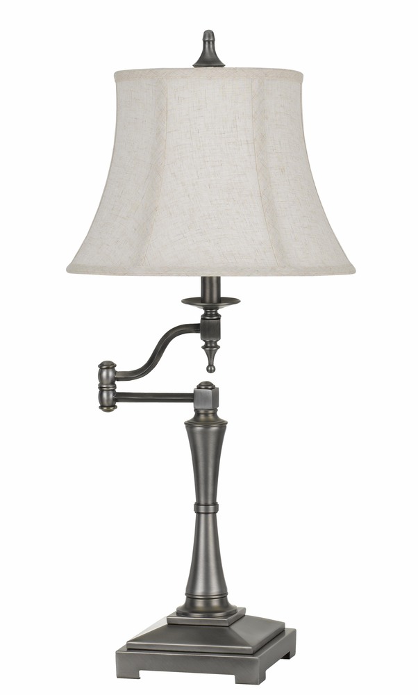 150W 3 Way Madison Metal Swing Arm Table Lamp With Softback Fabric Shade