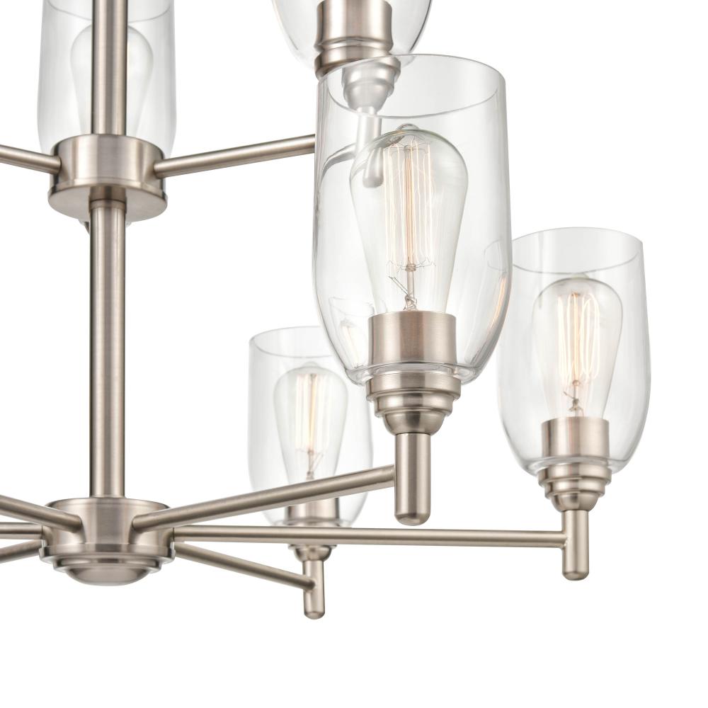 Arlett 9-Light Chandelier Ceiling Light Brushed Nickel