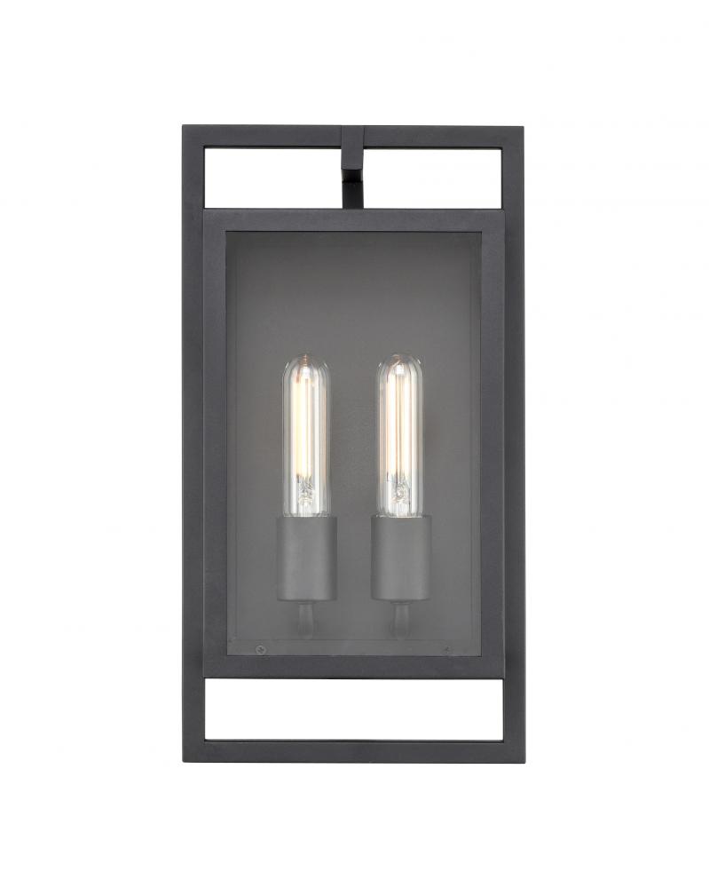 Agatha 2-Light Outdoor Wall Sconce Textured Black