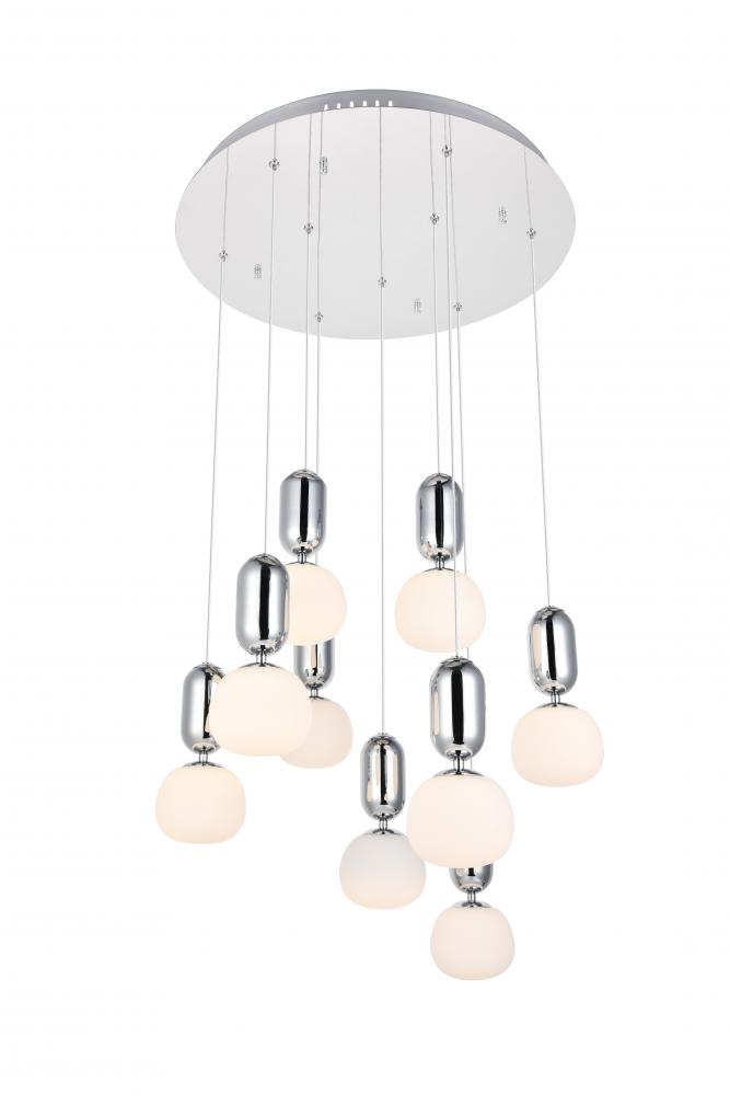 Lea 9 light in Chrome Pendant