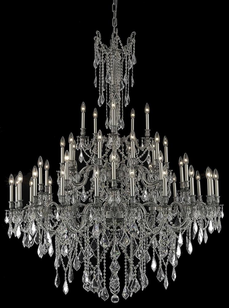 Rosalia 45 Light Pewter Chandelier Clear Royal Cut Crystal