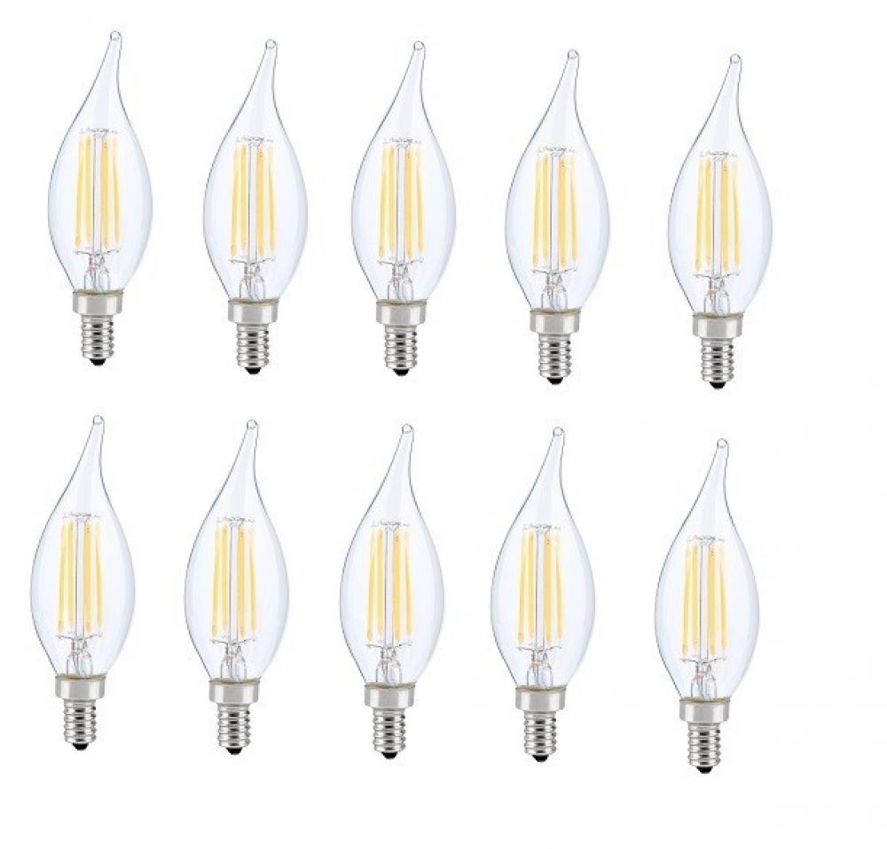 LED E12 Candelabra, Flame Tip, 5000k, 300 Degree, Cri80, Es, Ul, 6w, 40w Equivalent, 15000hrs, Lm480