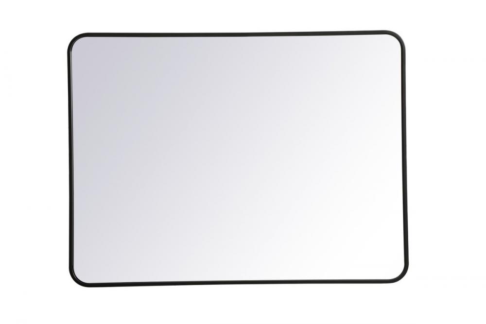 Soft Corner Metal Rectangular Mirror 30x40 Inch in Black