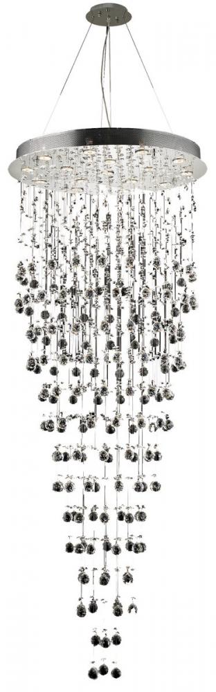 Galaxy 16 Light Chrome Chandelier Clear Royal Cut Crystal