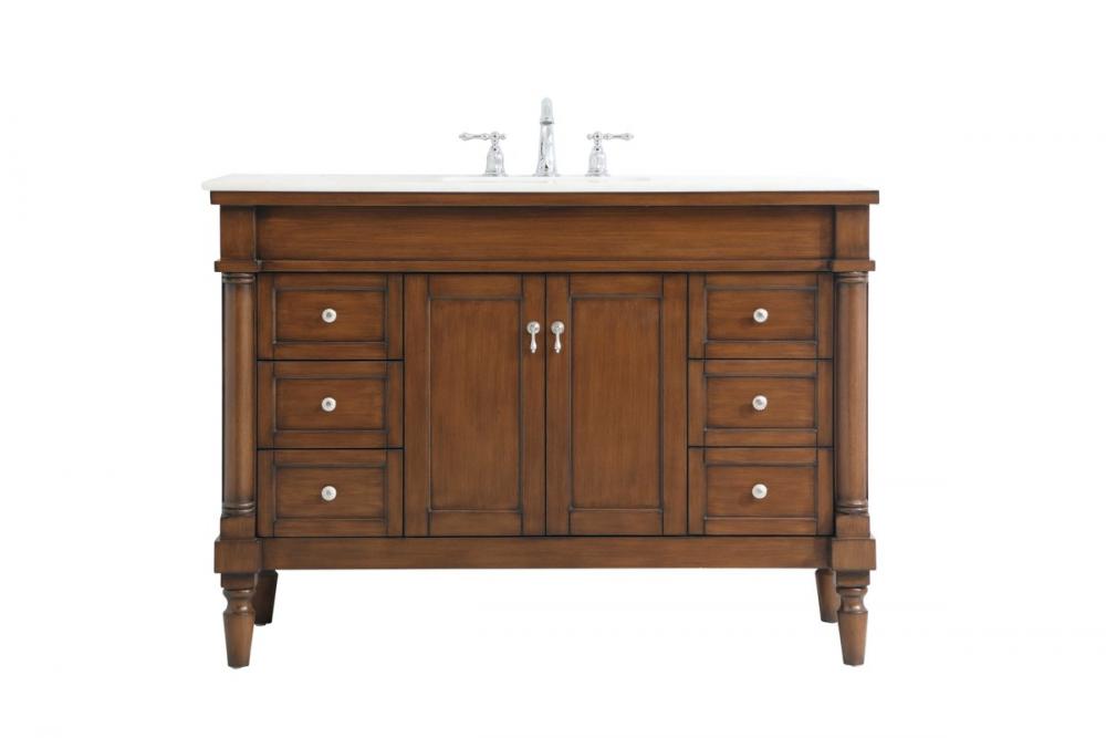 48 Inch Single Bathroom Vanity in Walnut