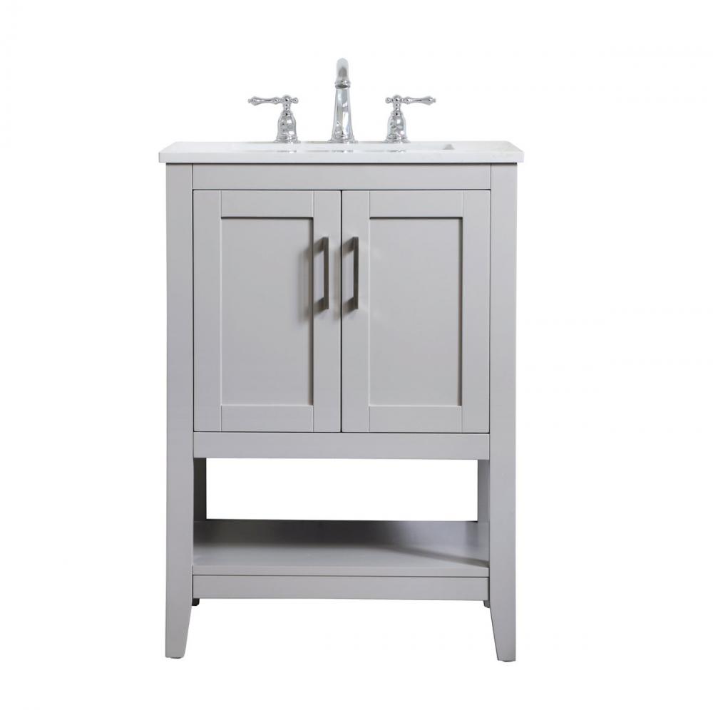 24 Inch Single Bathroom Vanity in Grey