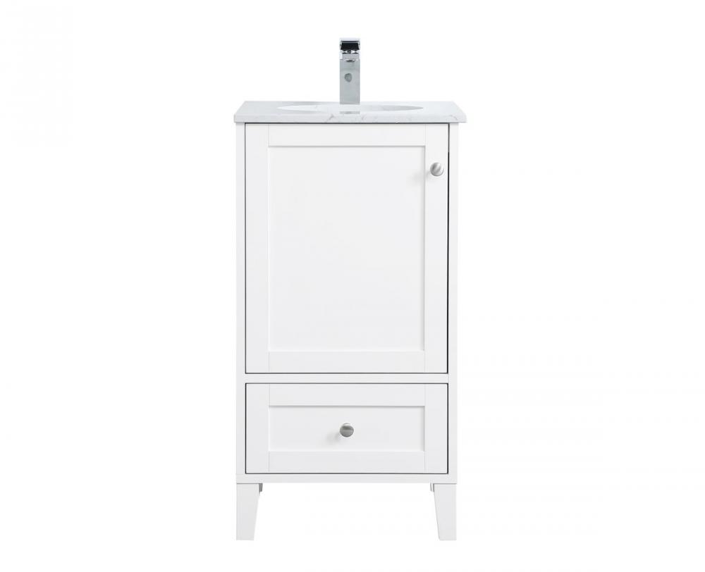 18 Inch Single Bathroom Vanity in White