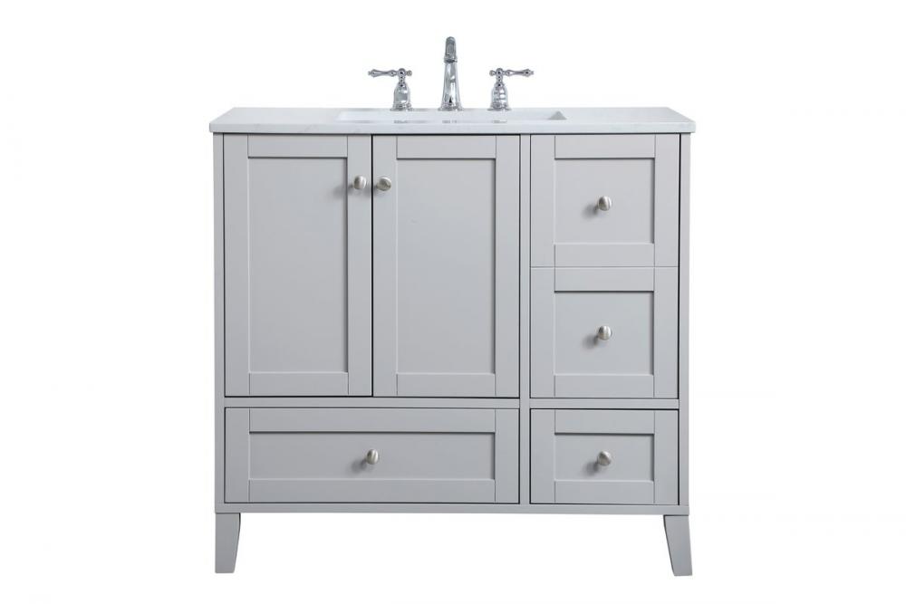 36 Inch Single Bathroom Vanity in Grey