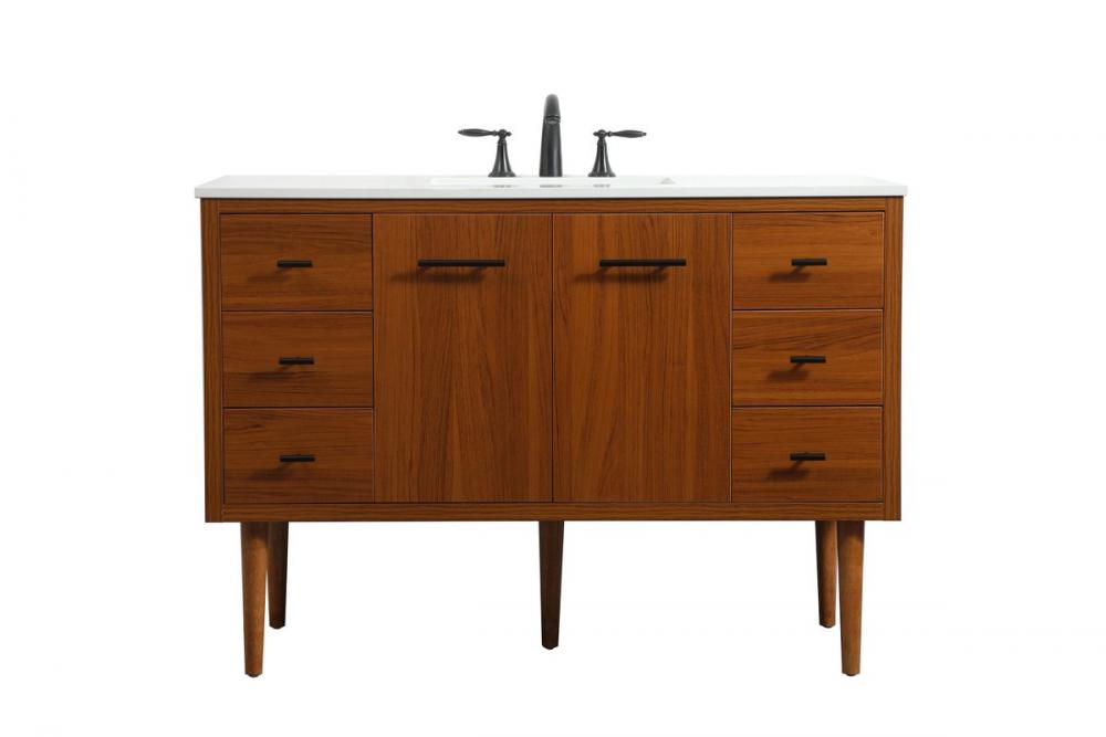 48 Inch Single Bathroom Vanity in Teak