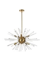 Elegant 2502D32SG - Sienna 32 Inch Crystal Rod Pendant in Gold