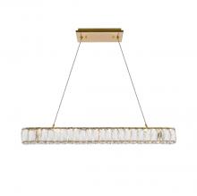 Elegant 3502D31G - Monroe 31 Inch LED Linear Pendant in Gold