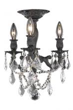 Elegant 9203F13DB/RC - Rosalia 3 Light Dark Bronze Flush Mount Clear Royal Cut Crystal