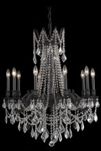 Elegant 9210D28DB-GT/RC - Rosalia 10 Light Dark Bronze Chandelier Golden Teak (Smoky) Royal Cut Crystal