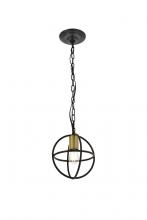 Elegant LD4067D8BRD - Octavia 1 Light Brass and Dark Brown Pendant