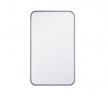 Elegant MR801830S - Soft Corner Metal Rectangular Mirror 18x30 Inch in Silver