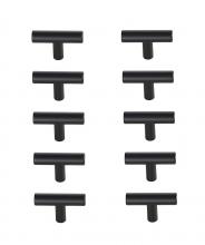 Elegant PL400-1-MB-10PK - Quinn Matte Black T Bar Pull Multipack (Set of 10)