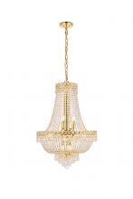 Elegant V1900D20G/RC - Century 12 Light Gold Chandelier Clear Royal Cut Crystal