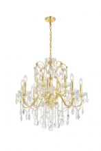 Elegant V2015D28G/RC - St. Francis 12 Light Gold Chandelier Clear Royal Cut Crystal