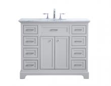 Elegant VF15042GR - 42 In. Single Bathroom Vanity Set in Light Grey