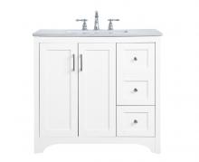 36 Inch Single Bathroom Vanity Set In White - #366T5