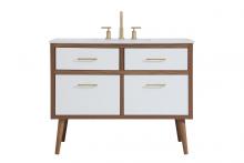 Elegant VF41042WH - 42 Inch Bathroom Vanity in White