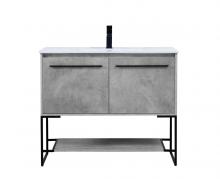 Elegant VF42040CG - 40 Inch Single Bathroom Vanity in Concrete Grey